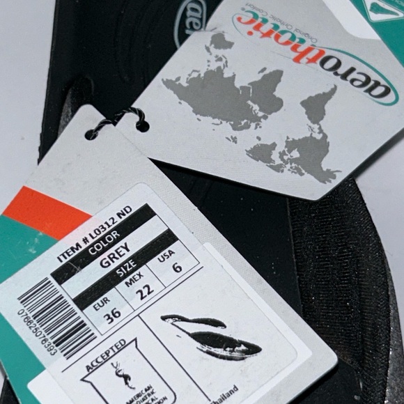 Aerothotic Silver Flip Flops NWT - Picture 2 of 3